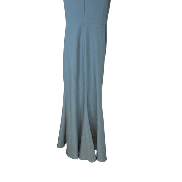 REVELRY French Blue Dawson Crepe Long Sleeveless Formal Bridesmaid Gown Dress 0 - Picture 9 of 12